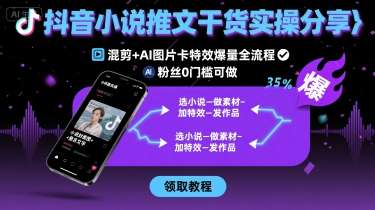 抖音小说推文混剪教程：AI图片特效轻松爆量，0粉丝新手可操作-微七七网-是一个专注于全域获客|流量矩阵化打法的团队！