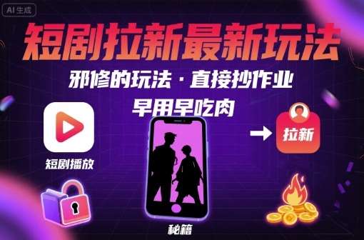 短剧拉新邪修玩法实操：快速上手攻略，抢占流量红利-微七七网-是一个专注于全域获客|流量矩阵化打法的团队！