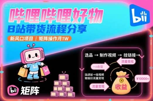 B站带货新风口：月入1W实操流程分享，矩阵玩法揭秘-微七七网-是一个专注于全域获客|流量矩阵化打法的团队！