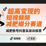 抖音减肥账号实战训练营：手把手教你短视频变现，打造爆款减肥号-微七七网-是一个专注于全域获客|流量矩阵化打法的团队！