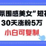 2025不露脸氛围感美女短视频，30天涨粉5万，小白可复制玩法！-微七七网-是一个专注于全域获客|流量矩阵化打法的团队！
