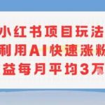 小红书AI新玩法：快速涨粉月入3万，商单收益实战攻略-微七七网-是一个专注于全域获客|流量矩阵化打法的团队！
