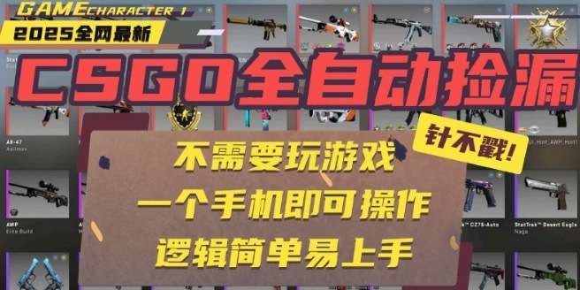 CSGO自动捡漏教程：手机操作月入过万，新手小白轻松上手揭秘！-微七七网-是一个专注于全域获客|流量矩阵化打法的团队！