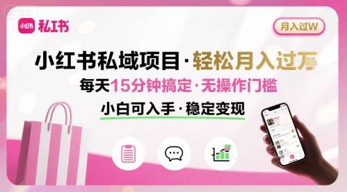 小红书私域变现实操教程：月入过万非常轻松，每日15分钟，零基础小白也能做！-微七七网-是一个专注于全域获客|流量矩阵化打法的团队！