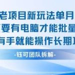 老项目新玩法：小白轻松操作，单月赚2W的长期稳定项目！-微七七网-是一个专注于全域获客|流量矩阵化打法的团队！