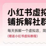 加入小红书虚拟店铺拆解社群，每日实操一个案例，从0到1手把手教学，附赠教程！-微七七网-是一个专注于全域获客|流量矩阵化打法的团队！