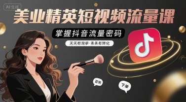 美业抖音流量密码课：轻松获客，天天爆单转化高-微七七网-是一个专注于全域获客|流量矩阵化打法的团队！