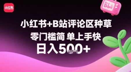 小红书B站评论种草新玩法，复制粘贴轻松赚钱，零门槛快速上手！-微七七网-是一个专注于全域获客|流量矩阵化打法的团队！