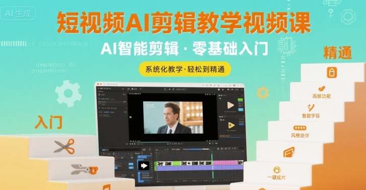 零基础快速上手短视频AI剪辑，从入门到精通实战教学-微七七网-是一个专注于全域获客|流量矩阵化打法的团队！