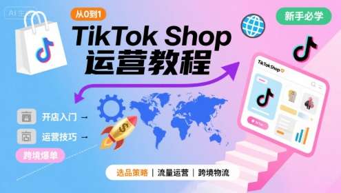 TikTok Shop从0到1运营教程：跨境电商新手必备实操课-微七七网-是一个专注于全域获客|流量矩阵化打法的团队！