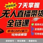 无人直播带货7天防封实战：高转化破万GMV可持续模型-微七七网-是一个专注于全域获客|流量矩阵化打法的团队！