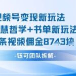 视频号AI书单红利期，单条视频佣金高达1000+，新手用这方法日入500很轻松-微七七网-是一个专注于全域获客|流量矩阵化打法的团队！