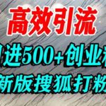 2025搜狐网精准创业粉引流教程：单人日引500+高质量创业粉的实战秘籍-微七七网-是一个专注于全域获客|流量矩阵化打法的团队！