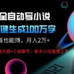 AI自动写小说实操：手把手教你用AI生成百万字小说，实现稳定月入过万-微七七网-是一个专注于全域获客|流量矩阵化打法的团队！