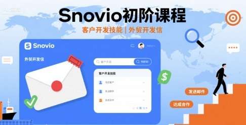 SNOVIO初阶课程：3大客户开发实战技能与高回复率外贸开发信撰写技巧-微七七网-是一个专注于全域获客|流量矩阵化打法的团队！