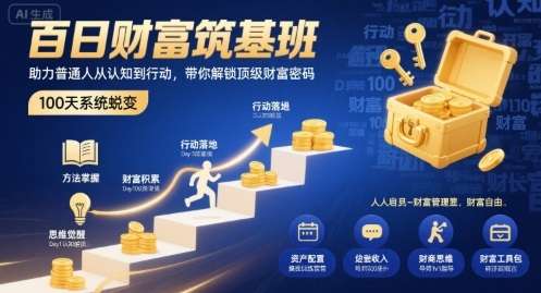 100天财富筑基计划：从思维到行动的财富蜕变，解锁普通人也能掌握的顶级财富密码39-微七七网-是一个专注于全域获客|流量矩阵化打法的团队！