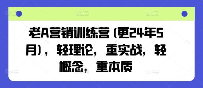 老A营销实战训练营(2025新版)：轻理论重实战，直达营销本质的实操课！-微七七网-是一个专注于全域获客|流量矩阵化打法的团队！
