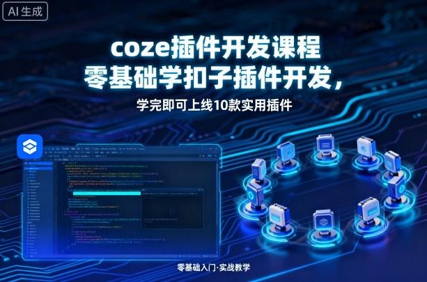 Coze插件开发实战课：零基础10小时掌握扣子插件开发，上线10款创收插件（7天人均新增收入2000+）-微七七网-是一个专注于全域获客|流量矩阵化打法的团队！