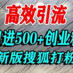 搜狐平台创业粉精准引流实操：单人日引500+粉丝的终极教程-微七七网-是一个专注于全域获客|流量矩阵化打法的团队！