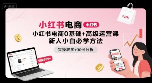 小红书电商运营从0到1速成指南：新手必学高级实操课与爆款案例解析-微七七网-是一个专注于全域获客|流量矩阵化打法的团队！