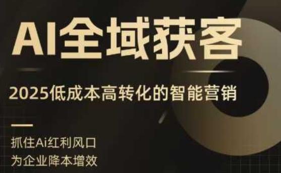 2025AI全域获客实战训练营：破解低成本高转化智能营销，精准寻客高效转化攻略-微七七网-是一个专注于全域获客|流量矩阵化打法的团队！