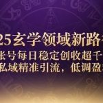 2025玄学领域创收新法：单号日赚1000+实操指南，私域引流打造低调盈利闭环-微七七网-是一个专注于全域获客|流量矩阵化打法的团队！