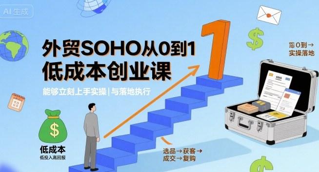 外贸SOHO从0到1低成本创业实战课：快速上手实操与落地执行秘籍-微七七网-是一个专注于全域获客|流量矩阵化打法的团队！