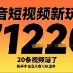 抖音短视频新玩法实操:20条视频赚1W+,新手小白当天出单攻略-微七七网-是一个专注于全域获客|流量矩阵化打法的团队!