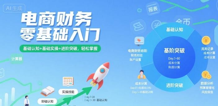 零基础入门电商财务：从基础认知到进阶实操，三步轻松掌握系统教程-微七七网-是一个专注于全域获客|流量矩阵化打法的团队！