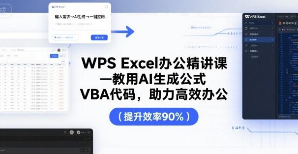 WPS EXCEL办公AI实战课：智能生成公式与VBA代码精讲，高效办公秘籍揭秘-微七七网-是一个专注于全域获客|流量矩阵化打法的团队！