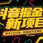 抖音掘金新项目实操秘籍：每日多张收益轻松赚，批量操作无限制，简单快速上手！-微七七网-是一个专注于全域获客|流量矩阵化打法的团队！