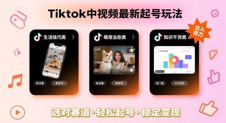 独家解析TikTok中视频起号秘诀：选对赛道日入百刀实操指南-微七七网-是一个专注于全域获客|流量矩阵化打法的团队！