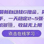2025自动挂G撸金独家揭秘：多机多赚日入2~5张+，简单操作收益无上限，新手稳定变现教程-微七七网-是一个专注于全域获客|流量矩阵化打法的团队！