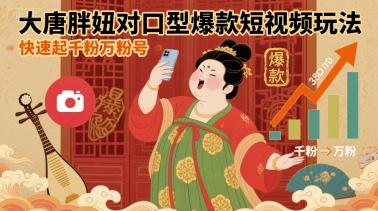 大唐胖妞对口型爆款短视频玩法：3步快速起千粉万粉号实操指南-微七七网-是一个专注于全域获客|流量矩阵化打法的团队！