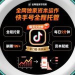 独家揭秘资本运作全程托管快手号：每天5分钟躺賺1W+的终极方案-微七七网-是一个专注于全域获客|流量矩阵化打法的团队！