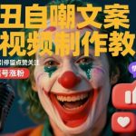 小丑自嘲文案短视频制作3步攻略：引爆情感共鸣，实现快速起号与涨粉秘籍-微七七网-是一个专注于全域获客|流量矩阵化打法的团队！