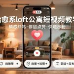治愈系LOFT公寓短视频制作全攻略：用情感共鸣打造爆款，快速起号涨粉必备教程-微七七网-是一个专注于全域获客|流量矩阵化打法的团队！