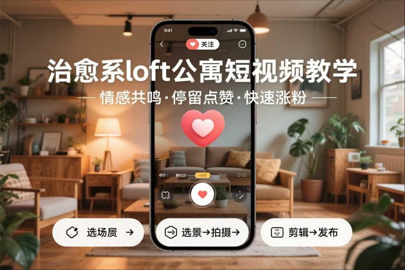 治愈系LOFT公寓短视频制作全攻略：用情感共鸣打造爆款，快速起号涨粉必备教程-微七七网-是一个专注于全域获客|流量矩阵化打法的团队！