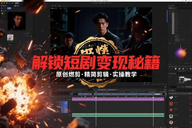 短剧变现实操秘籍：原创燃剪精简剪辑全攻略，解锁拉新赚钱技巧-微七七网-是一个专注于全域获客|流量矩阵化打法的团队！