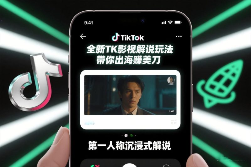 TIKTOK第一人称影视解说实战教学：揭秘全新玩法，快速出海赚取美刀-微七七网-是一个专注于全域获客|流量矩阵化打法的团队！