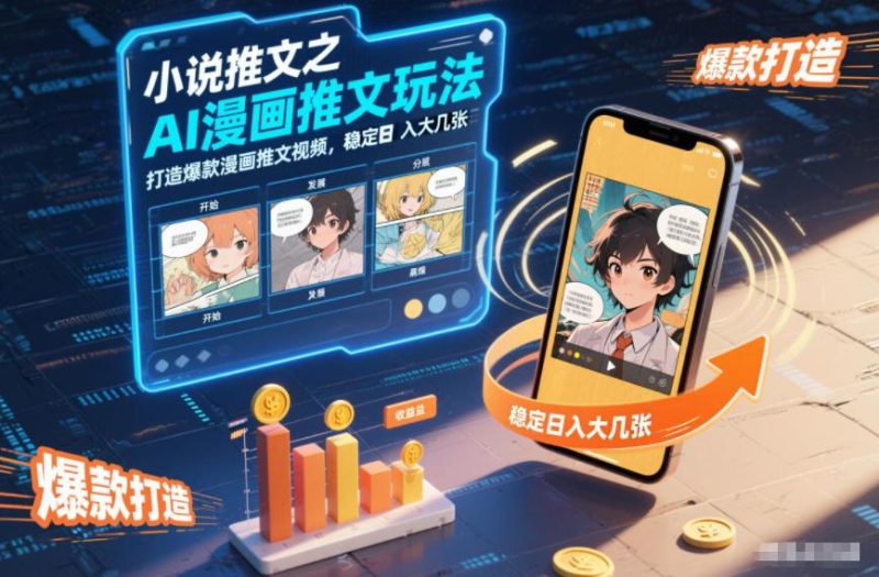 AI漫画推文爆单秘籍：日入1000+的暴力变现玩法，小白也能轻松上手-微七七网-是一个专注于全域获客|流量矩阵化打法的团队！