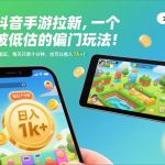 抖音手游拉新赚钱秘籍：手机平板皆可操作的偏门玩法，每天十分钟稳定收入1K+，内幕大揭秘！-微七七网-是一个专注于全域获客|流量矩阵化打法的团队！