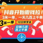 抖音撒钱项目独家揭秘：3米一单日赚千元，简单操作10分钟轻松学会！-微七七网-是一个专注于全域获客|流量矩阵化打法的团队！