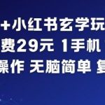 AI小红书玄学变现实操：29米单费一机一号零基础，无脑复制粘贴日赚教程-微七七网-是一个专注于全域获客|流量矩阵化打法的团队！