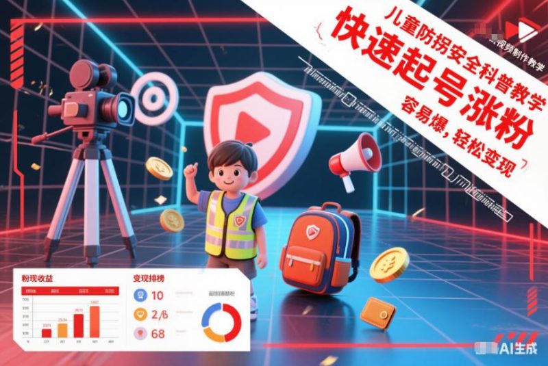 儿童防拐安全科普视频制作实战教学：快速起号涨粉秘籍，爆款变现轻松上手-微七七网-是一个专注于全域获客|流量矩阵化打法的团队！