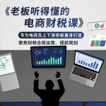 专为电商老板打造的财税合规实战课：上下游企业主必备，聚焦提前规划与稳健运营指南-微七七网-是一个专注于全域获客|流量矩阵化打法的团队！