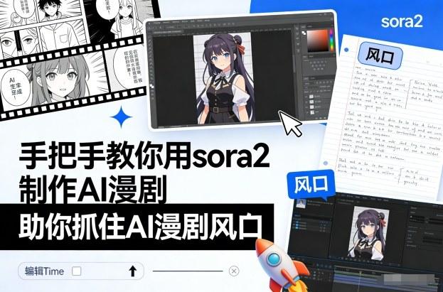 SORA2 AI漫剧制作实战：三步快速上手，抢占2023年AI内容创业新风口！-微七七网-是一个专注于全域获客|流量矩阵化打法的团队！