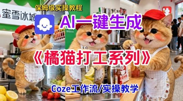COZE扣子工作流保姆级教程：一键生成胖橘猫打工短视频，实操搭建全解析-微七七网-是一个专注于全域获客|流量矩阵化打法的团队！