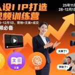 2025年强人设IP打造短视频训练营：11月28日-12月1日实战班，速通营销、文案、成交核心技巧，短视频创作者爆单必备-微七七网-是一个专注于全域获客|流量矩阵化打法的团队！