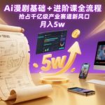 AI漫剧从零到精通全教程：抢占千亿产业新风口，实现月入5W秘诀持续更新！-微七七网-是一个专注于全域获客|流量矩阵化打法的团队！